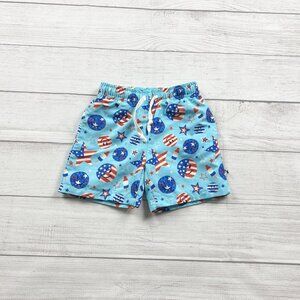Kiki + Lulu Boys Swim Trunks Patriotic Stars Stripes Quick Dry Board Shorts 3T